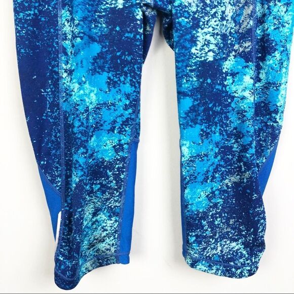 ATHLETA | Be Free Splatter Cropped Leggings Knicker Length Blue Women’s Size S - Picture 3 of 14